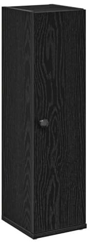 vidaXL Badezimmerschrank mit Rollenhalter Schwarz 20,5x22x72 cm