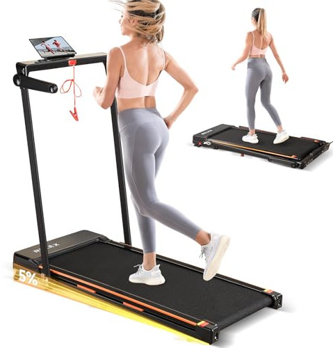 RELEX Folding Treadmill for Home, 2.5HP Walking Pad with Incline Powerful Motor Widened Shock Absorption Running Belt(40 * 98cm) Foldable Running Exercise Machine, LED,Adjustable Speeds 1-12km/h