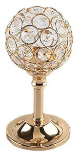 Portavelas de cristal dorado con forma de enano, pequeño candelabro vintage para centro de mesa y hogar