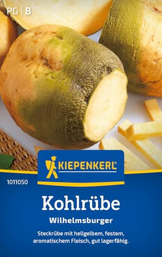 Kiepenkerl Kohlrübensamen Wilhelmsburger 1011050 - Gemüsesamen für Steckrüben mit hellgelbem, festem, aromatischem Fleisch und Inhalt für 300 Pflanzen - Saatgut