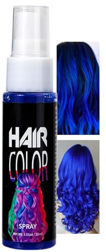 Haarspray Farbe, Farbiges Haarfarbe Blau, Temporäre Haarfarbe Blue, Haarfarbe Auswaschbar, Crazy Blue Hair Color Spray, Instant Hair Dye, Haar Colorationen für Karneval, Halloween, Cosplay, Party