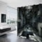 ALTCIRNMD Shower Curtain Anti Mould,180 X 200 Cm Bathroom Curtains,Geometric Space Shower Curtain With Hooks, Washable Shower Curtain,Optical Illusion Shower Curtain