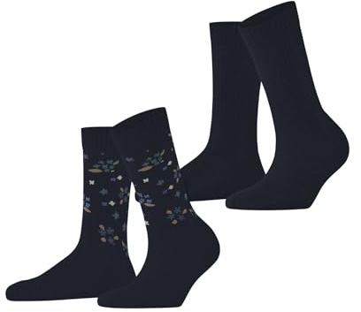 ESPRIT Damen Flower Rib 2-Pack Socken Baumwolle atmungsaktiv
