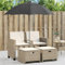 KOIECETA Gartensofa 2-Sitzer Gartenbank Sitzbank für Garten Terrasse Balkon Gartenmöbel Gartensessel Sonnenschirm und Hocker Beige Poly-Rattan
