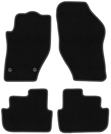 Velours-Fußmatten passend für Peugeot 308 CC 2007-2013, Schwarz, BASIC | passend für Cabrio; dünner Velours-Teppich (Polypropylen), ca. 4 mm; rutschfest, runde Befestigungen (Typ CP)