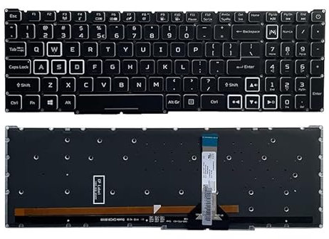 US/RU/SP/AR Layout Tastatur mit Hintergrundbeleuchtung für Acer Nitro 5 AN515-56 AN515-57 AN515-58-781E AN515-45 AN515-57-974Y N22C1 N20C1 4 Helios 300 PH315-54 LG05 P-N12B3L (Us White RGB Backlit)