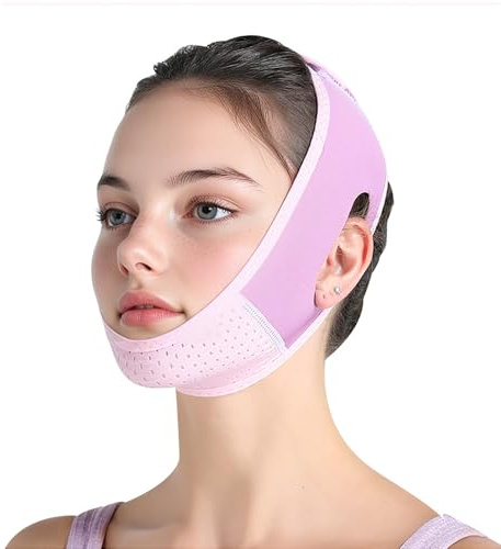 Probuk V-Line Lifting Mask, Reusable Double Chin Reducer, Face Slimming & Jawline Sculpting, Anti-Aging Chin Strap for Firm Lifted Skin, Comfortable & Adjustable Design, for Women & Men(Purple)
