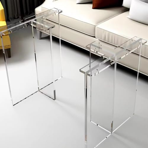 PA-DABAOO Pieds Carrés En Acrylique Transparent De 27,6 Pouces De Hauteur, Pieds De Table De Bureau, Pieds De Remplacement Robustes, Pieds De Table Modernes, Lot De 2,40cm/15.75in