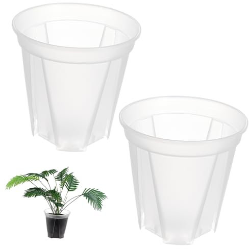 Alasum Macetas Transparentes Plantas 2piezas Drenaje Macetas de Suculentas Cactus Jardín Decoración