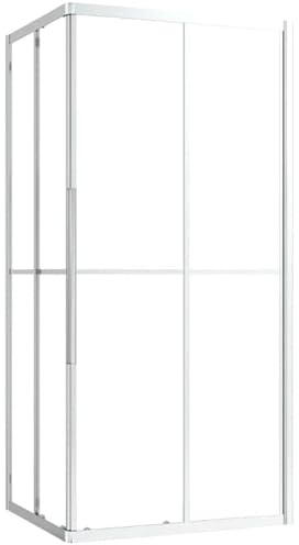 Cabina de ducha esquinera, 90 x 70 x 180 cm, mampara de ducha con puertas batientes de cristal templado de seguridad de 4 mm, puertas correderas de cristal completo, mampara de ducha, sin plato de
