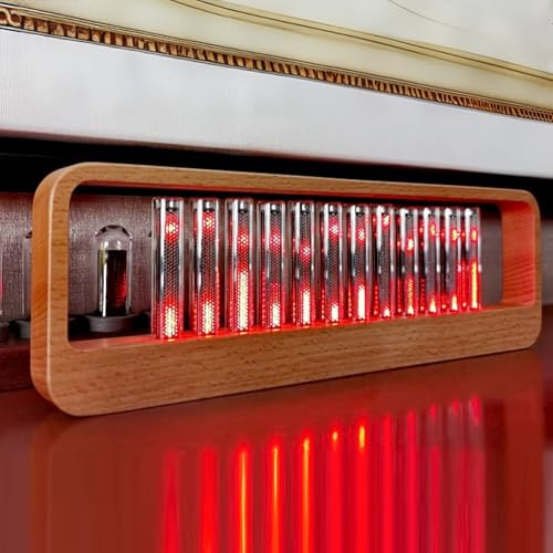 EUNEWR LED Nixie Uhr,Digital Tube Clock,Farbe Einstellbar Kreative Nixie Röhren Uhr,Glühuhr mit Typ C,Mehrere Modi Rhythmusstil einstellbar,für Liebhaber Freund Weihnachten Geburtstag