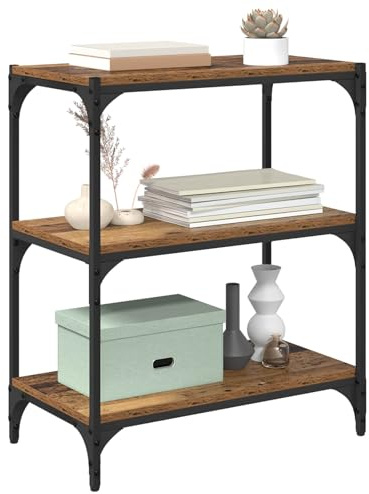 vidaXL Book Cabinet Old wood 60 x 33 x 71 cm Engineered wood, Modern Living Room Bookshelf, Freestanding Storage Unit, Rectangular Indoor Shelving, Durable Book Cabinet For Home