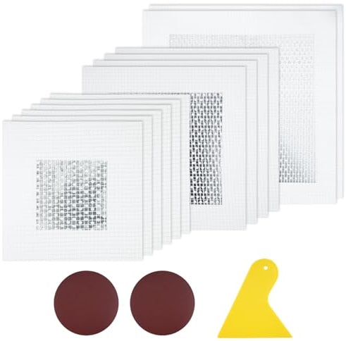12 Pièces Patchs Autocollants de Réparation Murale | Ppatch de Réparation Murale Autocollant en Aluminium 10/15/20 cm avec Truelle et Papier Abrasif pour Réparer Fissures, Trous