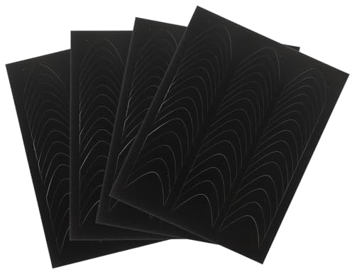 DECHOUS 4 fogli Adesivi French Manicure per Unghie Stencil Punta Unghie Autoadesivi Curvi per Nail Art Fai da Te Guide per Manicure Facili da Usare per Donne e Principianti