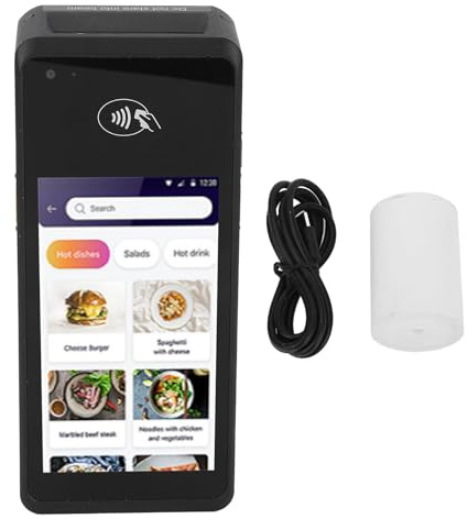 Garosa Imprimante de Reçus Portable avec écran 5 Pouces, Scanner 4G WiFi 1D 2D QR NFC et Thermique pour Petites Entreprises, Restaurants de Détail