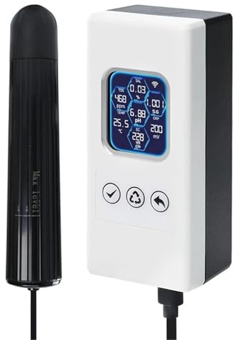 QZCX TDS-Messgerät 7-in-1-Smart-Wasserqualitätstester, kabelloser WLAN-Monitor for Aquarien, misst PH, ORP, TDS, EC, Salzgehalt, SG, Temp