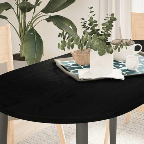 Vorpalize Dunkelbraune Ovale Tischplatte aus Massiver Eiche, 120x60x2 cm, Robustes Holzbrett für Couchtisch, Beistelltisch, Langlebig & Pflegeleicht