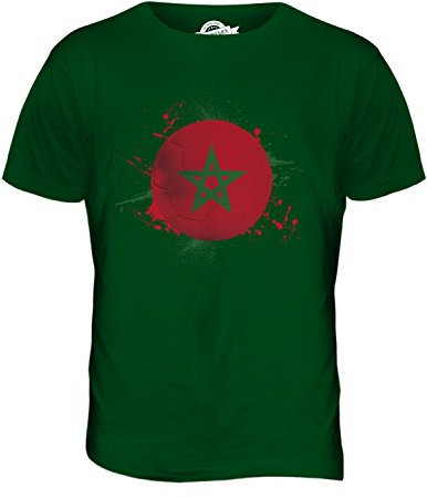 Candymix Maroc Football T-Shirt Homme, Taille Small, Couleur Verde Bottiglia