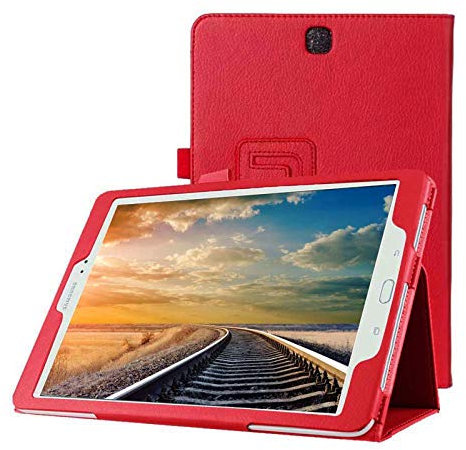 WiTa-Store Funda Caso para Samsung Galaxy Tab A SM-T550 T551 T555 9.7 Pulgadas Smart Cover Slim Case Stand Flip (Rojo) Nuevo