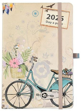 Diary 2025 Day a Page A5 Personal Organizer Diary Soft Padded Cover with Full Page of Saturday & Sunday by Arpan (Vintage Cream)