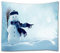 izielad Winter Schneemann mit Besen Wandbehang Tapisserie für Schlafzimmer Wohnheim Dekor 229x153cm 90x60