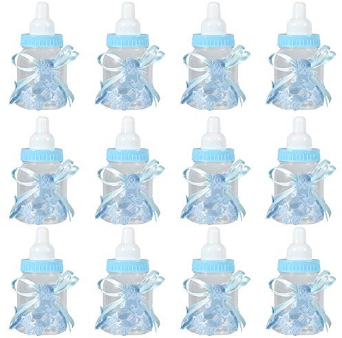 Bicaquu Baby-Duschflasche, 12 Stück, für Schokolade, Süßigkeiten, für Mädchen, Jungen, Baby, Dusche, Party, Favors, Geschenke, Dekoration (blau)