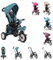 Byox Dreirad Flexy Lux 3 in 1 Tricycle, klappbar, Gummireifen, drehbarer Sitz, Farbe:türkis