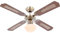 etc-shop LED Decken Ventilator 3-Stufen Lüfter Lampe Wohn Zimmer Zugschalter Eiche Vor-Rücklauf