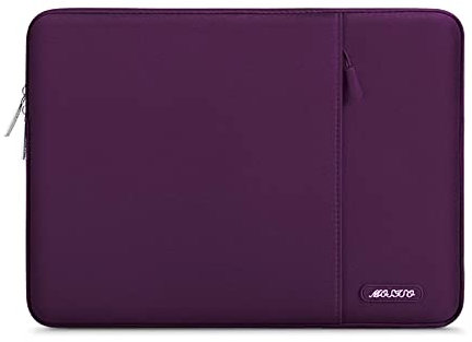 MOSISO Laptop Case 16 inch, 15-15.6 inch Laptop Sleeve Compatible with MacBook Pro 16 M4 M3 M2 M1, HP Acer Dell Lenovo ASUS Notebook, Polyester Vertical Computer Sleeve Bag with Pocket, Magenta Purple