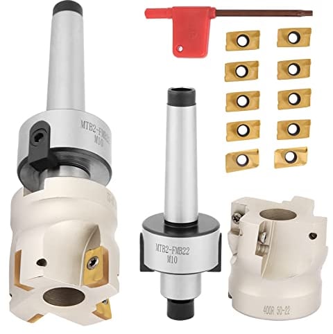 EVTSCAN - 90 ° Schaftfräshalter, mit 3 Wendeschneidplatte, 10 Hartmetalleinsätze zum Fräsen, Bohren, Nuten und Profilieren, für CNC-Metallurgie, MT2-FMB22