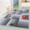 HomebyHome Kurzflor Kinderteppich für Jungen und Mädchen 80 x 120 cm Grau Fussball Design - Waschbarer Teppich Extra Weich und Antiallergen - Teppich für Kinderzimmer, Babyzimmer und Spielzimmer