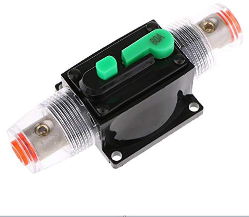 Auto Disjoncteur Protection de Voiture DC12-48V avec Porte Fusible de Réinitialisation Manuel, Étanche Intégré pour Bateau Système Protection(80A)