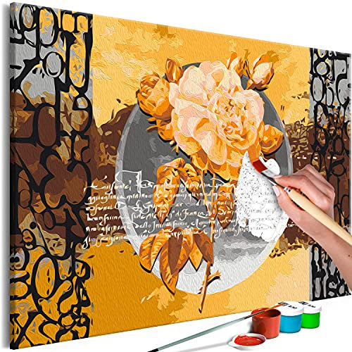 murando - Malen nach Zahlen Rose Blumen Vintage 60x40 cm Malset mit Holzrahmen auf Leinwand für Erwachsene Kinder Gemälde Handgemalt Kit DIY Geschenk Dekoration n-A-1661-d-a