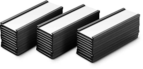 Ticarus 30 Teilige Magnetische Etiketten Halter mit Magnetischen Daten Karten Haltern mit Durchsichtigen Kunststoff Schutz Folien für Metall Regale (1 X 3)