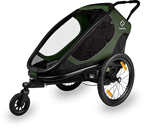Hamax Unisex-Adult Outback Black-New22 Trailer, Green/Black, One Size