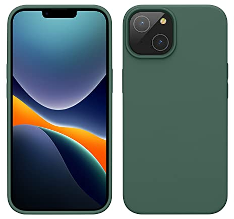 kwmobile Case for iPhone 14 Case - Slim Soft TPU Silicone Cover - Works with Wireless Charging - Forest Green