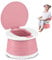 Pot de Toilette pour Bébés et Enfants pour 1-3 Ans Siège Toilette Pliable Enfants Pot de Voiture Portable pour Voyage Extérieur Camping WC pour Chaise avec 15 Sacs de Siège de Toilette(Rose)