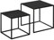 HOMCOM Couchtisch eckig 2er Set, Beistelltisch im modern Design, Stahlgestell, Stapelbar, Wohnzimmertisch Kaffeetisch Sofatisch für Wohnzimmer Schlafzimmer, Schwarz
