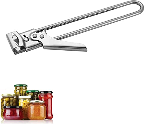 BOBOZHONG Manual Stainless Steel Can Opener Adjustable Jar Opener Bottle Lids Off Cover Remover Tin Gripper Easily Opens Kitchen Supplies for The Elderly with Arthritic Hands