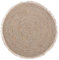 Home4You Teppich - Creme - Schilfgras - Ø 80 cm - mit Fransen
