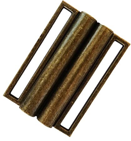 1 Metall Gürtelschnalle Gurtschnalle 50mm, Farbwahl - Schließe Klick Verschluss, Farbe:altmessing