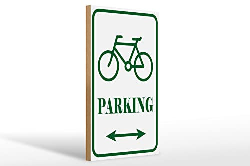 Femer Holzschild Hinweis 20x30cm Fahrrad Parking weiß- grünes