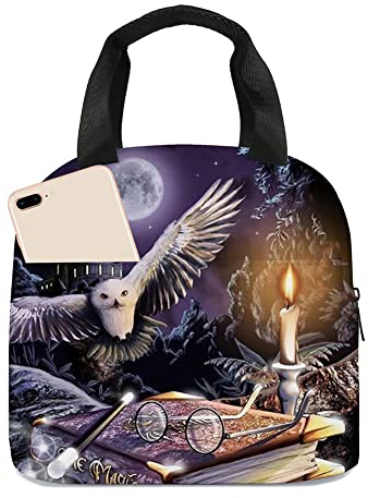 PIUMOJ Hary Pot Borsa per il Pranzo Isolata per Bambini, Wizard Isotermica con Manico, Magic Picnic Portatile Carino
