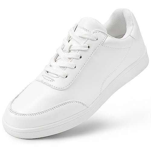 MIXIN Women Fashion Sneakers Lace Up Sneakers Low Top Casual Shoes for Women White Size 5