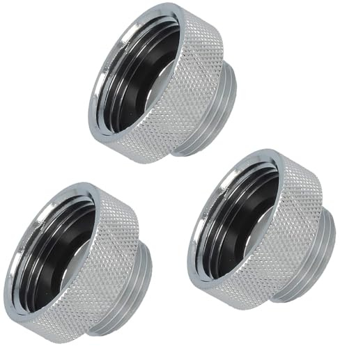 Schläfer 614113 | Adaptateur robinet mâle femelle en laiton, filetage M22 x 1 intérieur x 1/2 extérieur, réducteur compatible avec aérateur Neoperl, joints inclus, 3 pièces