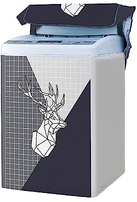 Odot Copertura Lavatrice per asciugatrice, Coprilavatrice per Lavatrice a Carica Dall'alto Interni Esterni Antipolvere Impermeabile Resistente Fodera per Lavatrice (Classico Scacchi,S (4.5-5.5kg))