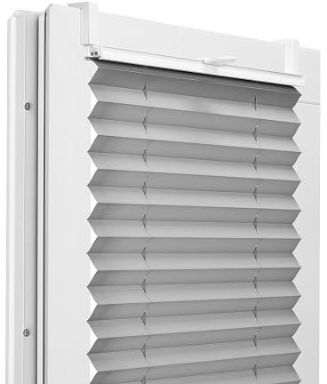 Fenster DEKOR - Plissee Klemmfix ohne Bohren Breite 90 cm x Höhe 150 cm - Fenster Plissees innen Grau - Faltrollo blickdicht - Faltrollos einfach zu montieren - Blissett Rollo