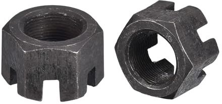 Awclub Hexagon Slotted Nuts, M8 x 1.25mm GB58 Carbon Steel Hex Castle Nuts Black - Pack of 10