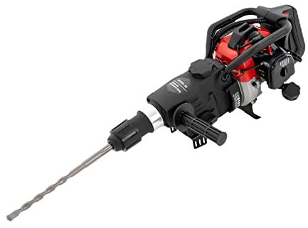 ROGONPDK 1200W Benzin Abbruchhammer, 32.7CC/2 Stroke Schlaghammer inkl 1 Spitzmeißel 1 Flachmeißel für durchdringen Beton Ziegel Felsen