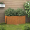 Gecheer Hochbeet Pflanzkübel Blumenkasten Garten Pflanzkasten Gemüsebeet Gartenbeet Pflanzbeet 62x30x29 cm Cortenstahl